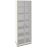 fm Aktenschrank Sidney, 4260672331819 weiß, Acrylglas klar 5 Fachböden 80,0 x 44,2 x 222,1 cm von fm