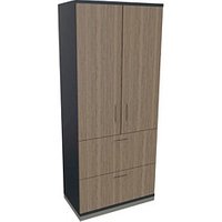 fm Aktenschrank Sidney, 4260649685730 lavagrau, eiche 2 Fachböden 80,0 x 44,2 x 186,9 cm von fm