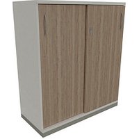 fm Schiebetürenschrank Sidney, 4260429765768 weiß, eiche natur 2 Fachböden 100,0 x 44,2 x 113,3 cm von fm