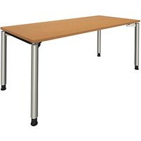 fm Sidney höhenverstellbarer Schreibtisch buche rechteckig, 4-Fuß-Gestell Rundrohr silber 180,0 x 80,0 cm fm Sidney höhenverstellbarer Schreibtisch buche rechteckig, 4-Fuß-Gestell Rundrohr silber 180,0 x 80,0 cm von fm