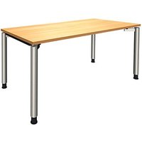 fm Sidney höhenverstellbarer Schreibtisch buche rechteckig, 4-Fuß-Gestell Rundrohr silber 160,0 x 80,0 cm fm Sidney höhenverstellbarer Schreibtisch buche rechteckig, 4-Fuß-Gestell Rundrohr silber 160,0 x 80,0 cm von fm