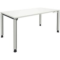 fm Sidney höhenverstellbarer Schreibtisch weiß rechteckig, 4-Fuß-Gestell Rundrohr silber 160,0 x 80,0 cm fm Sidney höhenverstellbarer Schreibtisch weiß rechteckig, 4-Fuß-Gestell Rundrohr silber 160,0 x 80,0 cm von fm