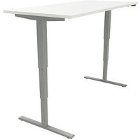 fm Sidney elektrisch höhenverstellbarer Schreibtisch weiß rechteckig, T-Fuß-Gestell silber 180,0 x 80,0 cm fm Sidney elektrisch höhenverstellbarer Schreibtisch weiß rechteckig, T-Fuß-Gestell silber 180,0 x 80,0 cm von fm