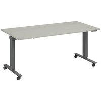 fm Topspin elektrisch höhenverstellbarer Schreibtisch lichtgrau, anthrazit metallic rechteckig, T-Fuß-Gestell mit Rollen grau 160,0 x 70,0 cm fm Topspin elektrisch höhenverstellbarer Schreibtisch lichtgrau, anthrazit metallic rechteckig, T-Fuß-Gestell mit Rollen grau 160,0 x 70,0 cm von fm