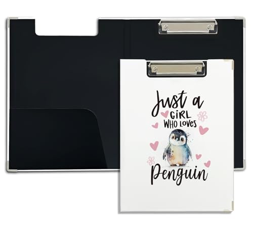 foedor Pinguin-Geschenk-Klemmbrett mit Aufbewahrung, Just a Girl Who Loves Penguins, niedliches adrettes Schulzubehör für Mädchen, Pinguin-Liebhaber, adrettes Klemmbrett, Folio-Geschenke foedor Pinguin-Geschenk-Klemmbrett mit Aufbewahrung, Just a Girl Who Loves Penguins, niedliches adrettes Schulzubehör für Mädchen, Pinguin-Liebhaber, adrettes Klemmbrett, Folio-Geschenke von foedor