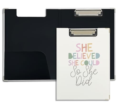 foedor Positives Boho-Klemmbrett mit Aufbewahrung, "She Believed She Could So She Did", inspirierende Geschenke für Frauen, Teenager, Mädchen, Schulbedarf für Arbeit, Schule, Studenten, Lehrer foedor Positives Boho-Klemmbrett mit Aufbewahrung, "She Believed She Could So She Did", inspirierende Geschenke für Frauen, Teenager, Mädchen, Schulbedarf für Arbeit, Schule, Studenten, Lehrer von foedor