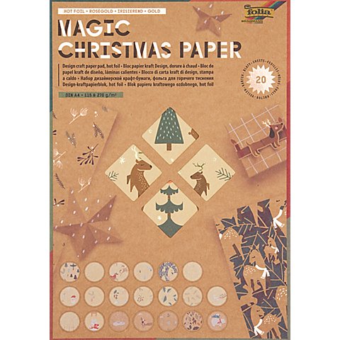 Kraftpapierblock "Weihnachten", 21 x 29,7 cm, 20 Blatt von folia (Bringmann)