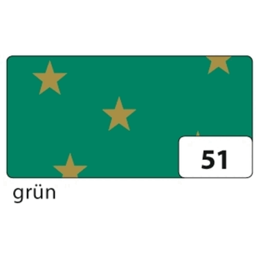 10 x Folia Fotokarton -goldene Sterne- - 50x70cm grün. von folia