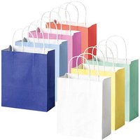 7 folia Papier-Tragetaschen BASIC M blau, hellblau, rosa, rot, gelb, weiß, mint 18,0 x 21,0 cm von folia