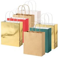 7 folia Papiertüten CLASSIC M rot, natur, grün, je 2x creme, metallic gold 18,0 x 21,0 cm von folia