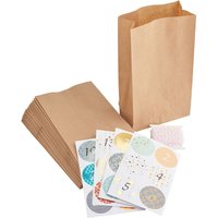 Adventskalender-Set "Kraftpapier", lebensmittelechte Papiertüten von folia