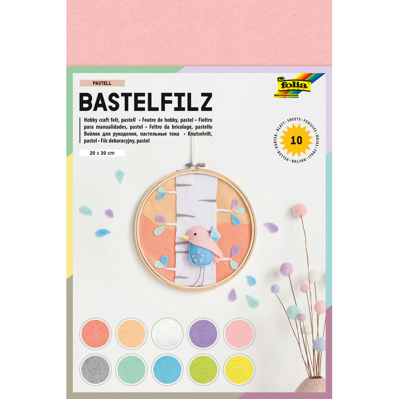 Bastelfilz Pastell 10-Teilig In Bunt von folia