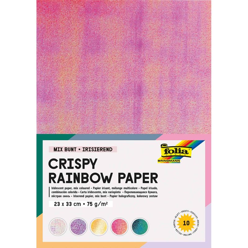 Bastelpapier Crispy-Rainbow (23X33cm) 10 Blatt von folia