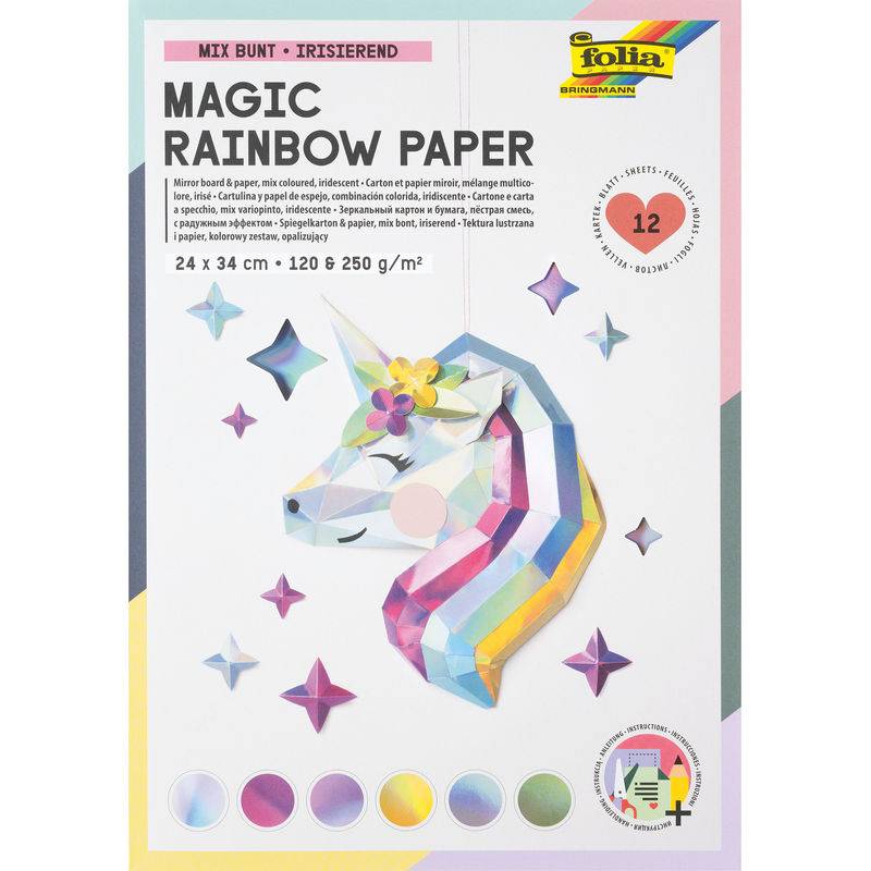Bastelpapier Magic Rainbow 12-Teilig von folia