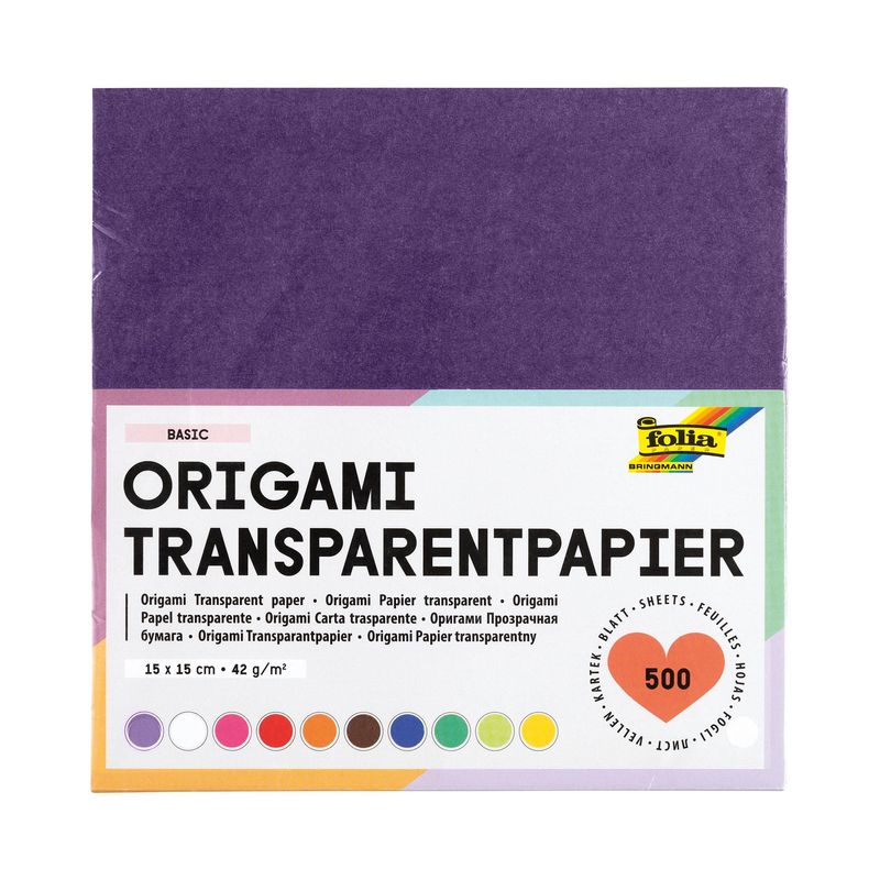 Bastelpapier Origami-Transparantpapier (15X15cm) 500 Blatt von folia