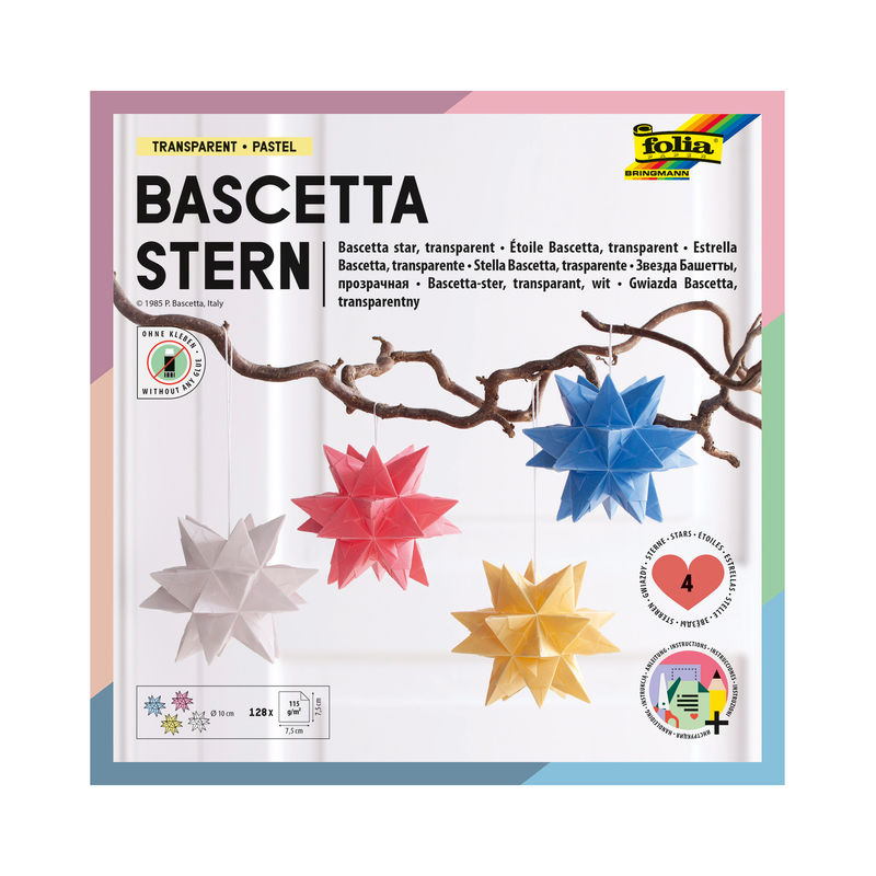 Bastelset Bascetta Sterne Transparent Pastell 4 X 32-Teilig von folia
