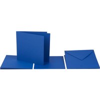 Doppelkarten mit Umschlägen und Einlegeblättern, 13,5 x 13,5 cm, 220g/m² - Blau von Blau