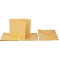 Doppelkarten mit Umschlägen und Einlegeblättern, 13,5 x 13,5 cm, 220g/m² - Gold von Gold