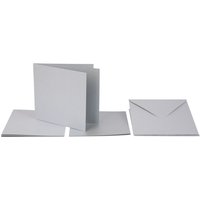 Doppelkarten mit Umschlägen und Einlegeblättern, 13,5 x 13,5 cm, 220g/m² - Silber Doppelkarten mit Umschlägen und Einlegeblättern, 13,5 x 13,5 cm, 220g/m² - Silber von folia