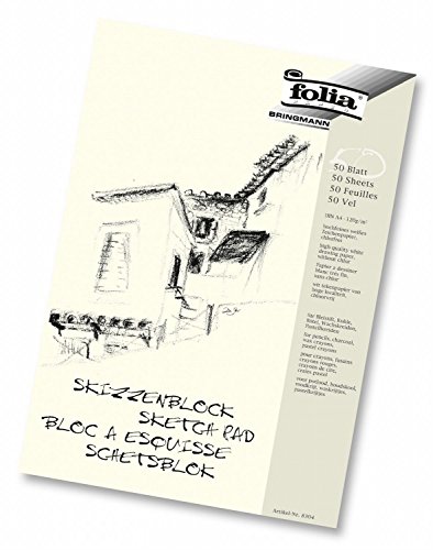 Folia 8304 - Skizzenblock, 120 g/m², DIN A4, 50 Blatt (2er Pack) von folia