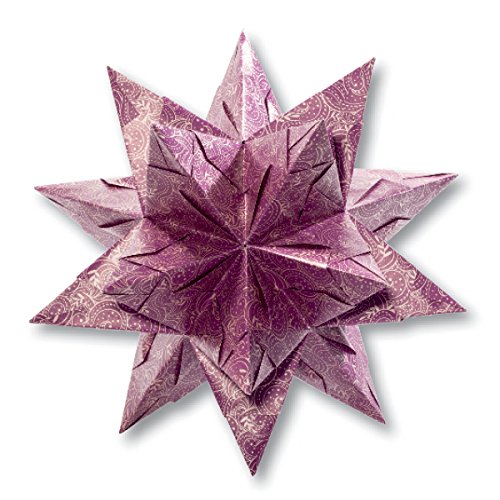 Folia Bascetta Stern 'Winterornament', 15x15cm, lila/silber, 32-teilig (1 Set) von folia