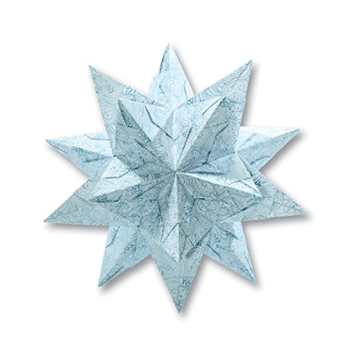 Folia Bascetta Stern 'Winterornament', 15x15cm, weiÃ/eisblau, 32-teilig (1 Set) von folia