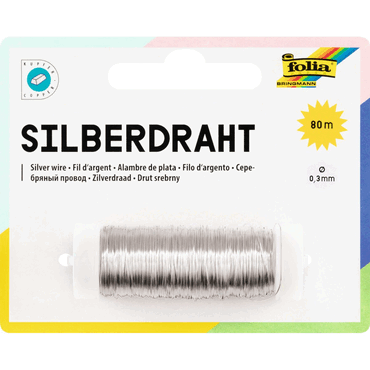 Folia Basteldraht - 0,3 mm versilbert. von folia