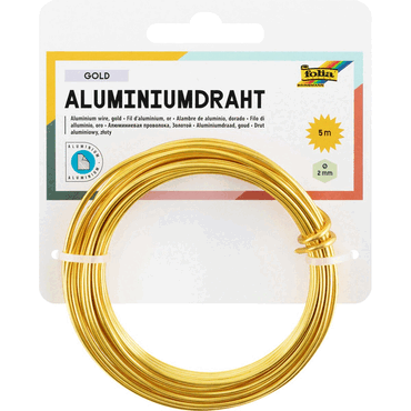 Folia Basteldraht Alu - gold 2 mm x 5 m. von folia