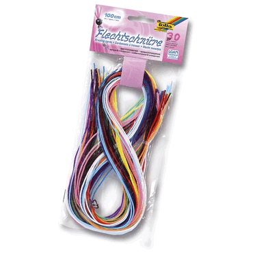 Folia Bastelset Flechtschnüre -Scoubidous- - 30 Stück sortiert. von folia
