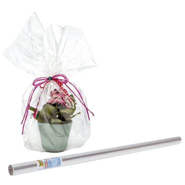 Folia Blumenfolie/Geschenkfolie - 70 cm x 5 m glasklar. von folia