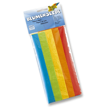 Folia Blumenseide - 50 x 70 cm 5 Bogen farbig sortiert. von folia