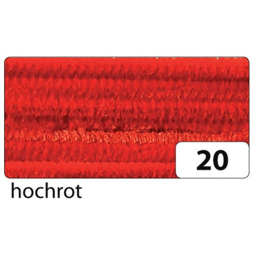 Folia Chenilledraht - 8 mm 10 Stück hochrot. von folia