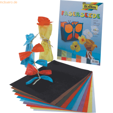 Folia Faserseide 23x32cm 25g/qm VE=10 Blatt sortiert Folia Faserseide 23x32cm 25g/qm VE=10 Blatt sortiert von folia