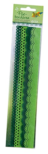 Folia Filzbordüren | grün & dunkelgrün | 30 cm | 4 Stück von folia