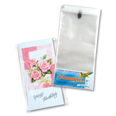 Folia Flachbeutel - PP 125x225x45mm klar 100 Beutel mit Klappe und Adh von folia