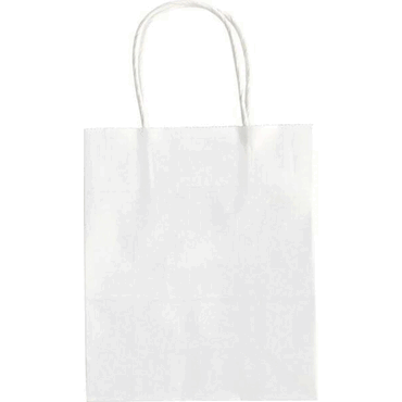 Folia Geschenktragetasche - 18 x 8 x 21 cm 20 Stück weiß. von folia