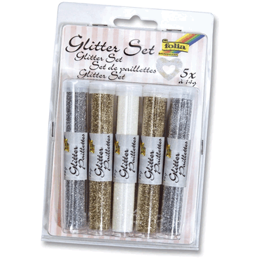 Folia Glitterset - farbig sortiert 5 Stück à 14g von folia