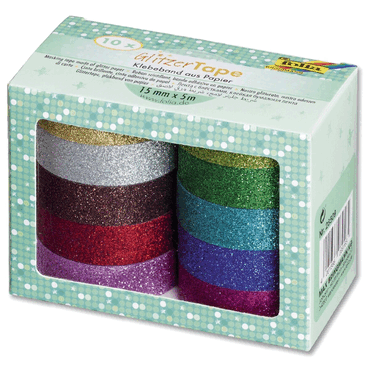 Folia Klebeband Glitter - 10er-Set. von folia