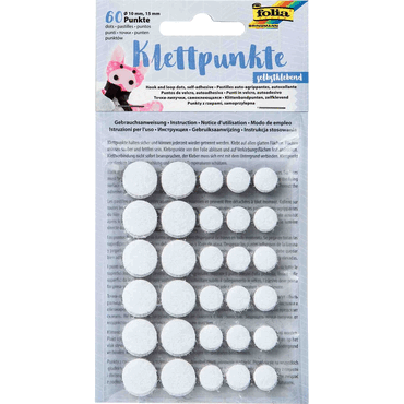 Folia Klettpunkte - Ø 10 und 15mm 60 Stück schwarz & weiß von folia