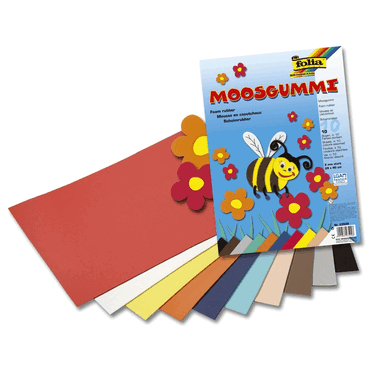 Folia Moosgummi - 29 x 40 cm 10 Farben sortiert. Folia Moosgummi - 29 x 40 cm 10 Farben sortiert. von folia
