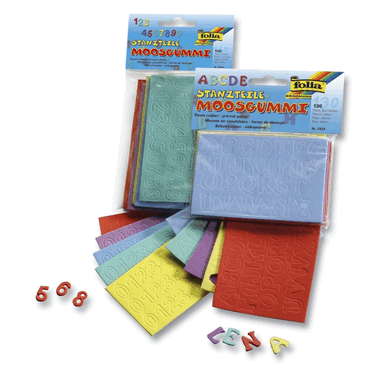 Folia Moosgummi Stanzteile -Buchstaben- - 130 Stück sortiert. von folia