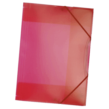 Folia Sammelmappe mit Gummiband DIN A3 transparent rot. von folia