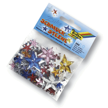 Folia Schmucksteine Sterne - ca. 350 Teile Größen/Farben sortiert. von folia