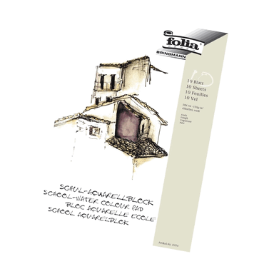 Folia Schul-Aquarellblock 150 g/qm DIN A3 weiß 10 Blatt. von folia