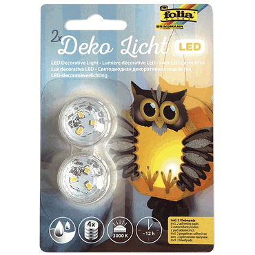 Folia Teelicht LED - 2 Stück wasserdicht inkl. 4 Batterien. Folia Teelicht LED - 2 Stück wasserdicht inkl. 4 Batterien. von folia