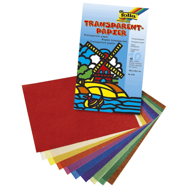 Folia Transparentpapier - Mappe 18,5 x 29,7 cm 42 g/qm 10 Farben sorti von folia