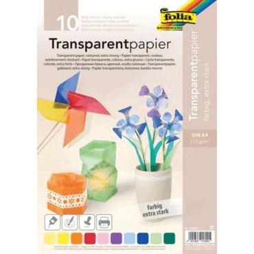 Folia Transparentpapier - sortiert A4 115 g/qm 10 Blatt. von folia