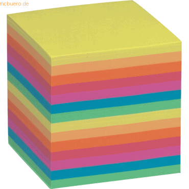 Folia Zettelbox Ersatzeinlagen 90x90x90mm farbig sortiert von folia