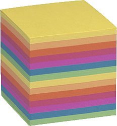 Folia Zettelbox Ersatzeinlagen 90x90x90mm farbig sortiert von folia