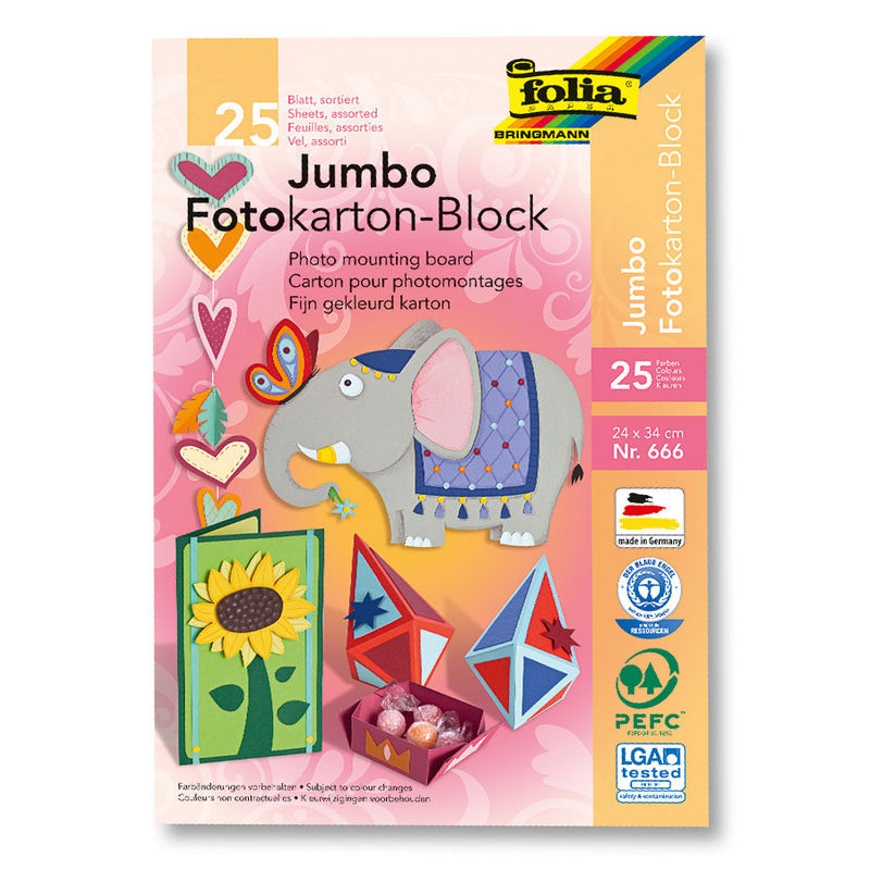 Fotokarton-Block Jumbo 25-Teilig In Bunt von folia